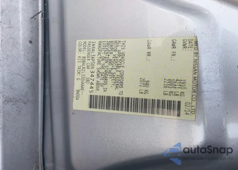 2014 Nissan Altima 2.5 S from USA, damaged, VIN 1N4AL3AP5EN347445